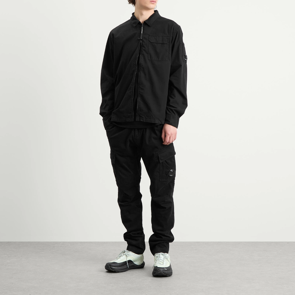 CP Company Men's Organic Gabardine Zip Overshirt Black